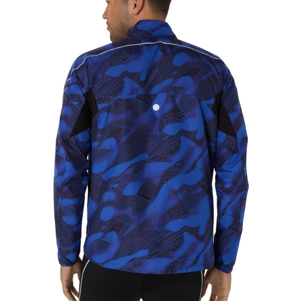 ASICS ROAD LITE SHOW PACKABLE JACKET BLACK DARK COBALT HOMBRE