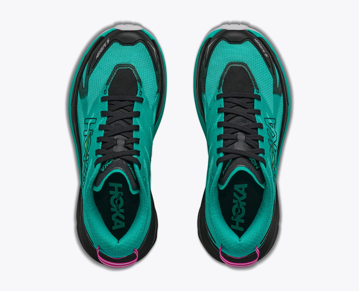 HOKA MAFATE 5 MUJER Black | Electric Aqua