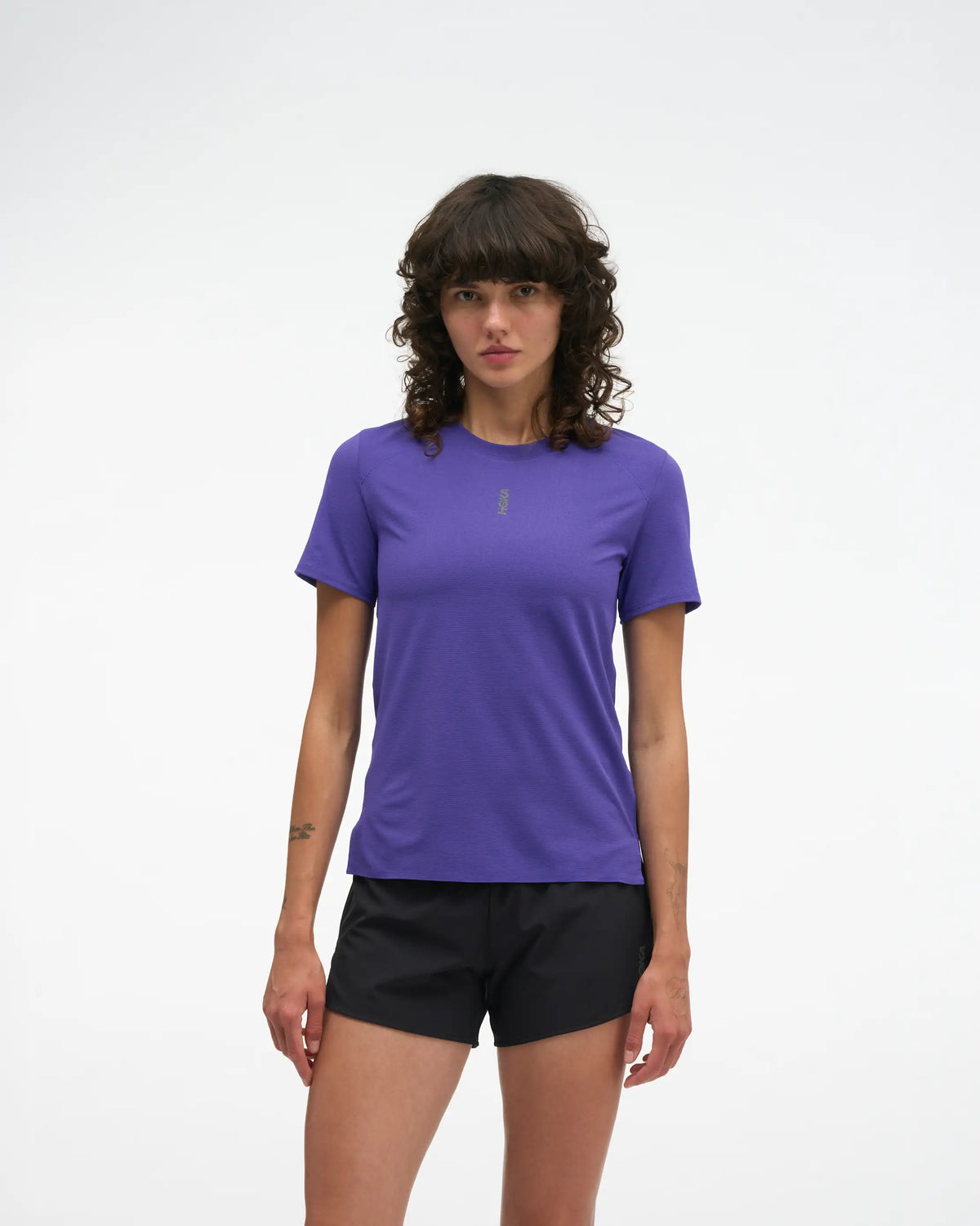 HOKA EveryRun Short Sleeve Mujer Cosmic Purple