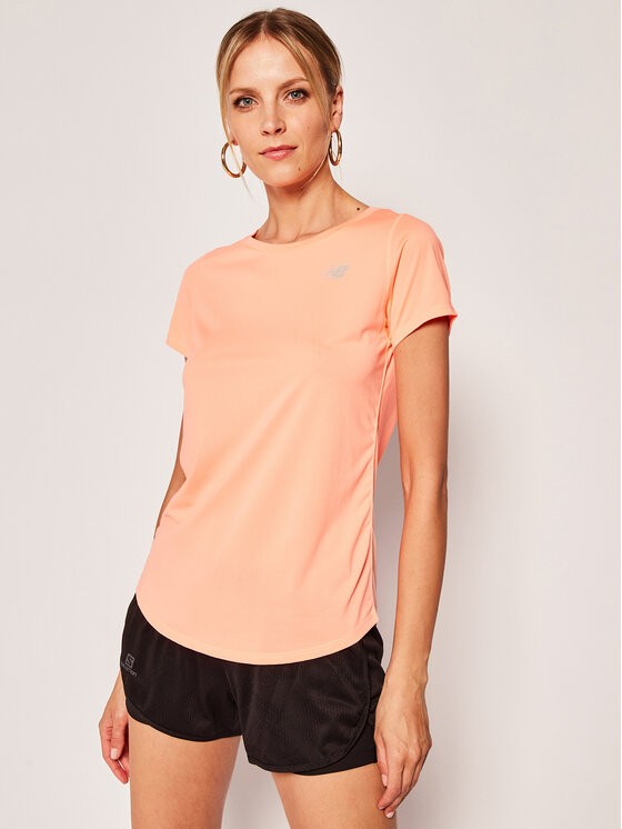 CAMISA NEW BALANCE ACCELERATE SHORT SLEEVE TOP MUJER NARANJA