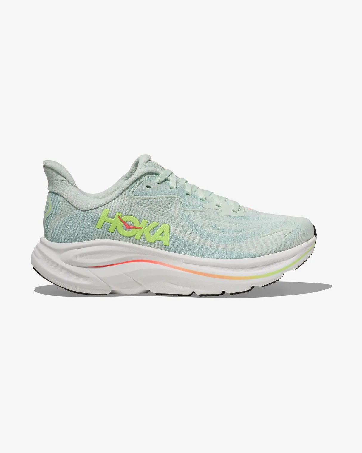 HOKA CLIFTON 10 SEA GLASS NEON FLAME