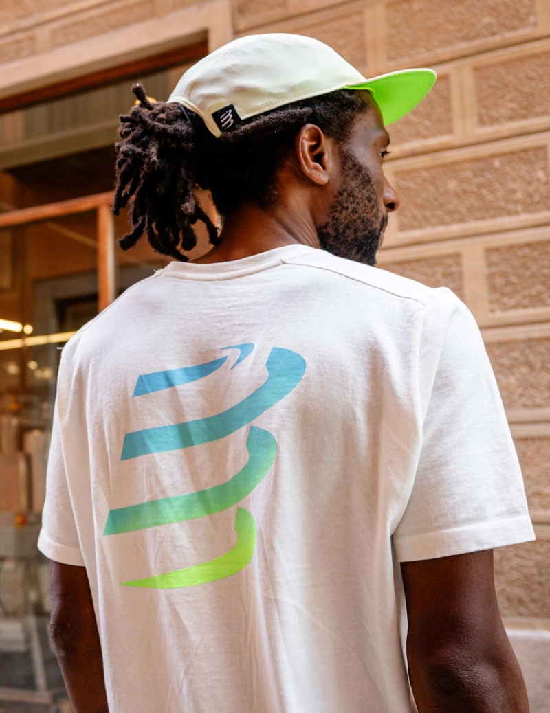 COMPRESSSPORT PODIUM SS TSHIRT STAR WHITE HOMBRE