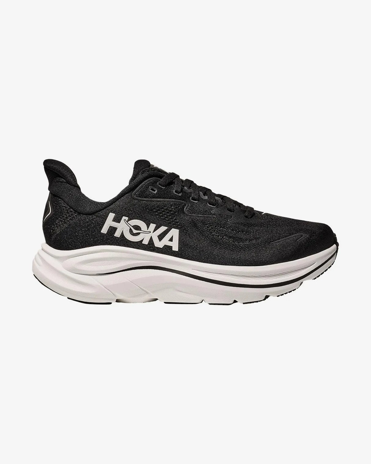 HOKA CLIFTON 10 BLACK WHITE HOMBRE