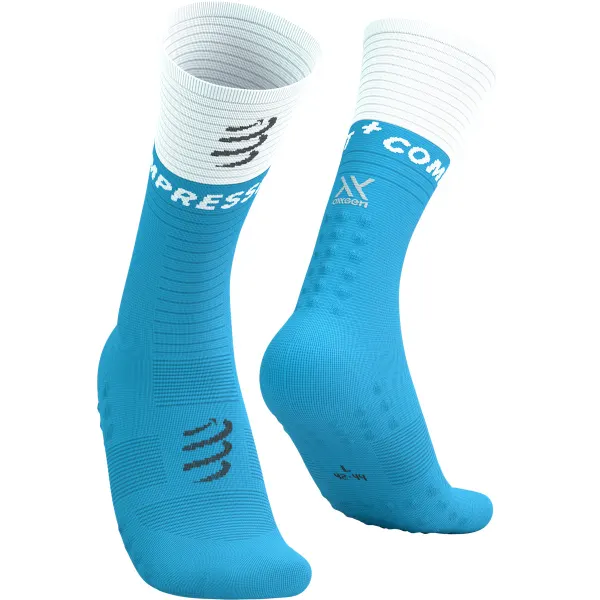 COMPRESSPORT MID COMPRESSION SOCKS NORSE BLUE WHITE