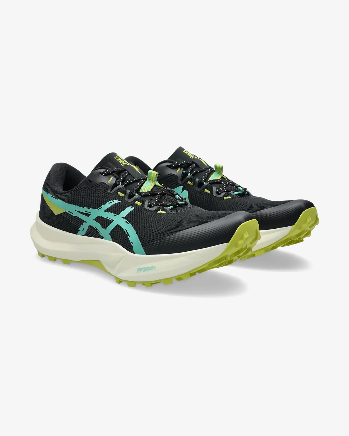 ASICS FUJI LITE 6 BLACK AURORA GREEN HOMBRE