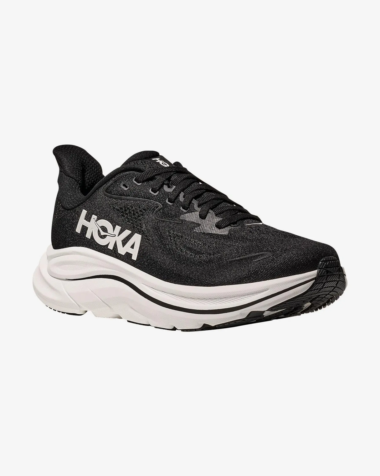 HOKA CLIFTON 10 BLACK WHITE HOMBRE