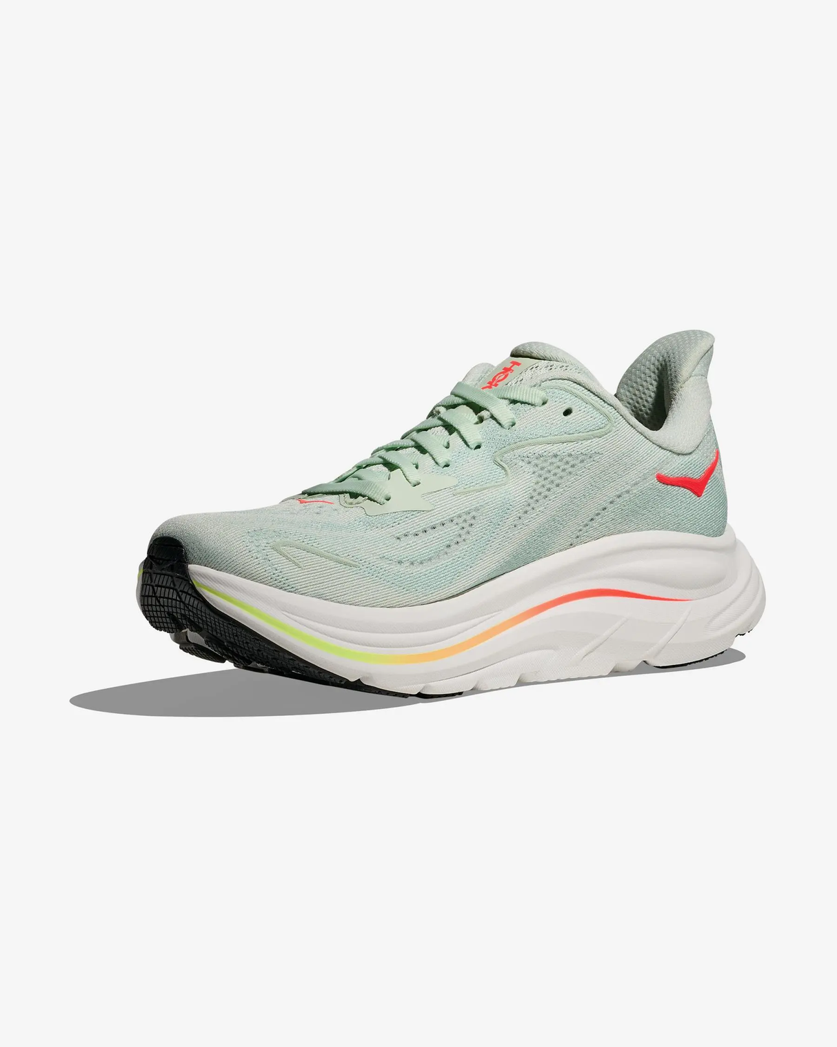 HOKA CLIFTON 10 SEA GLASS NEON FLAME