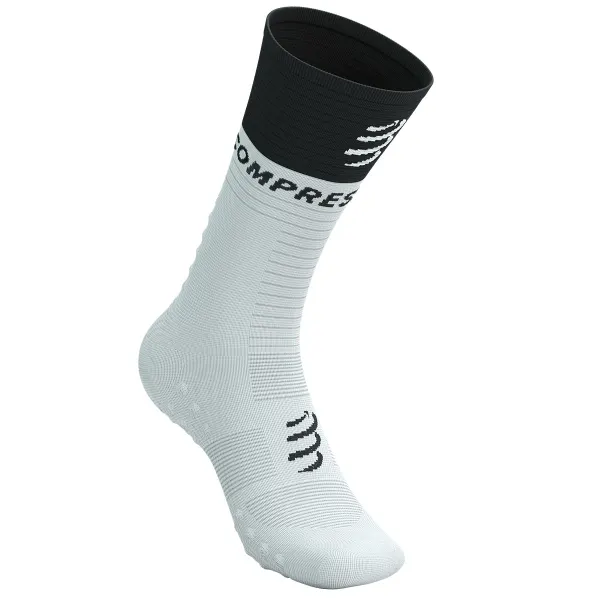 COMPRESSPORT MID COMPRESSION SOCKS V2.0 WHITE BLACK