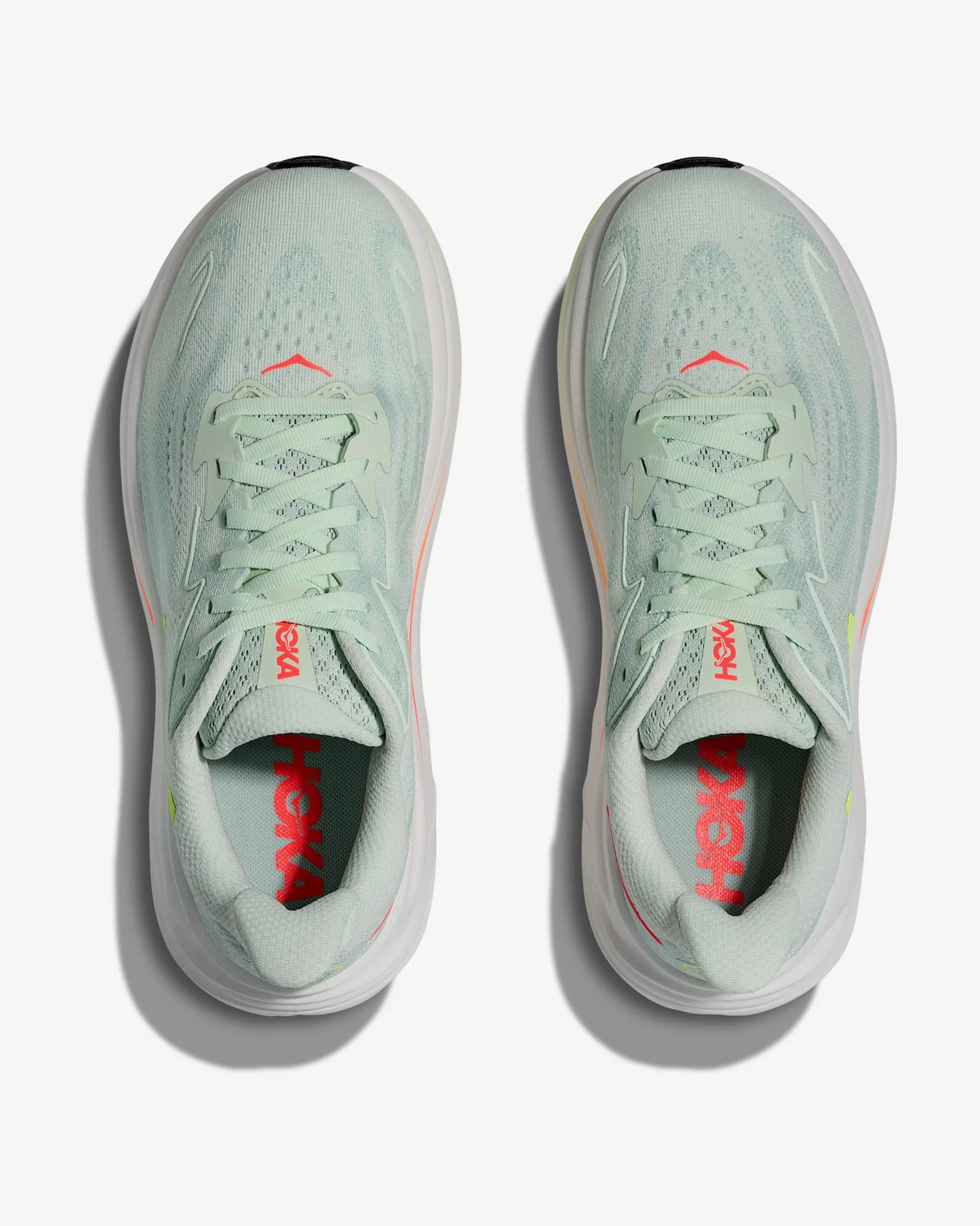 HOKA CLIFTON 10 SEA GLASS NEON FLAME