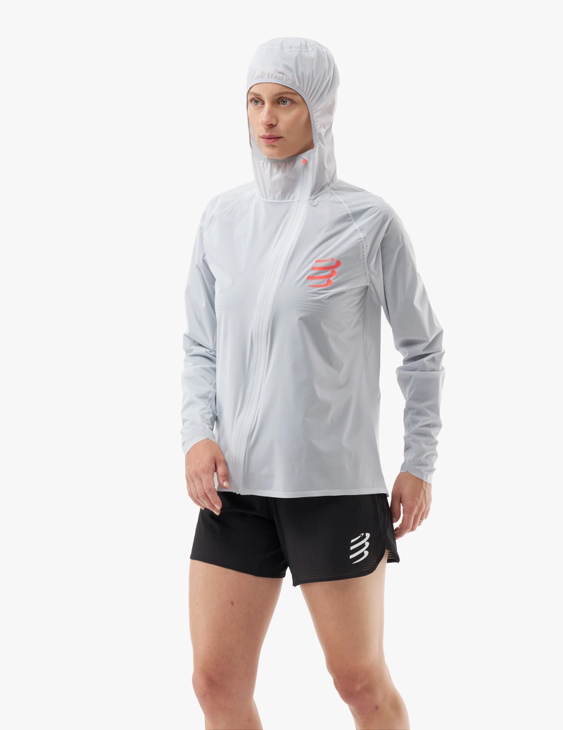 COMPRESSPORT HURRICANE WATERPROOF 10/10 JACKET GREY DAWN MUJER