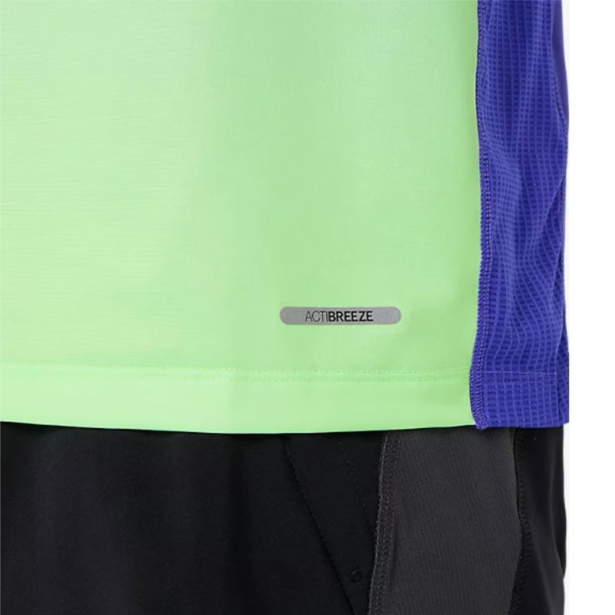 ASICS ROAD FADE SS TOP COBALT BURST ILLUMINATE GREEN HOMBRE