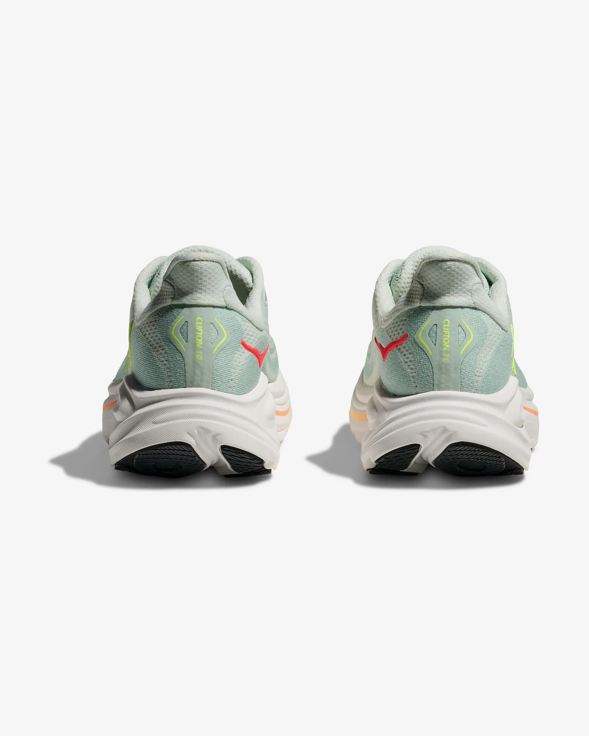 HOKA CLIFTON 10 SEA GLASS NEON FLAME
