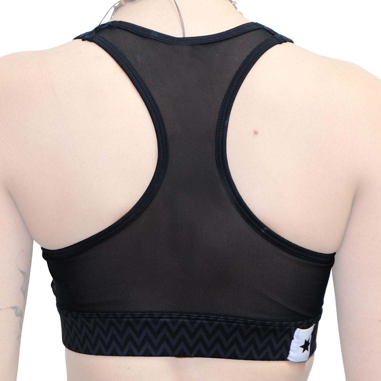 SAYSKY BLACK ZIGZAG COMBAT SPORT BRA MUJER
