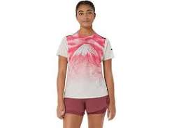 ASICS FUJITRAIL ELITE GRAPHIC SS TOP CREAM MUJER