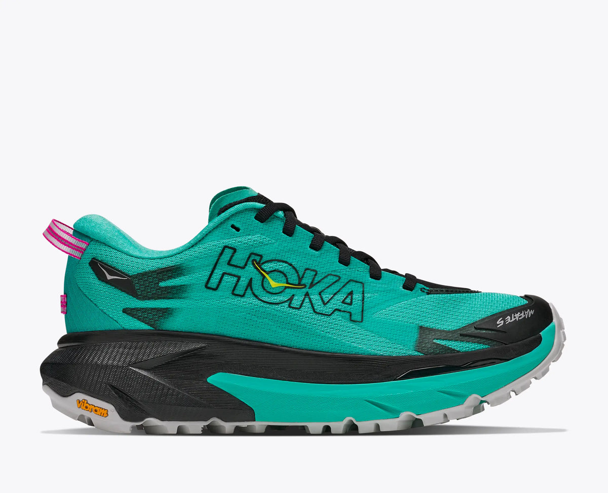 HOKA MAFATE 5 MUJER Black | Electric Aqua