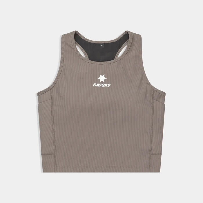 SAYSKY COMBAT RIB CROP TOP TAUPE MUJER