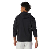 SUDADERA NEW BALANCE CON CAPUCHA ESSENTIALS STACKED NEGRO