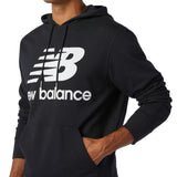 SUDADERA NEW BALANCE CON CAPUCHA ESSENTIALS STACKED NEGRO
