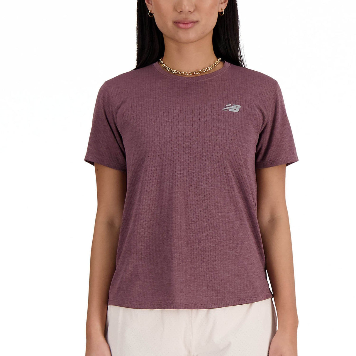 NEW BALANCE ATHETICS T-SHIRT PURPLE MUJER