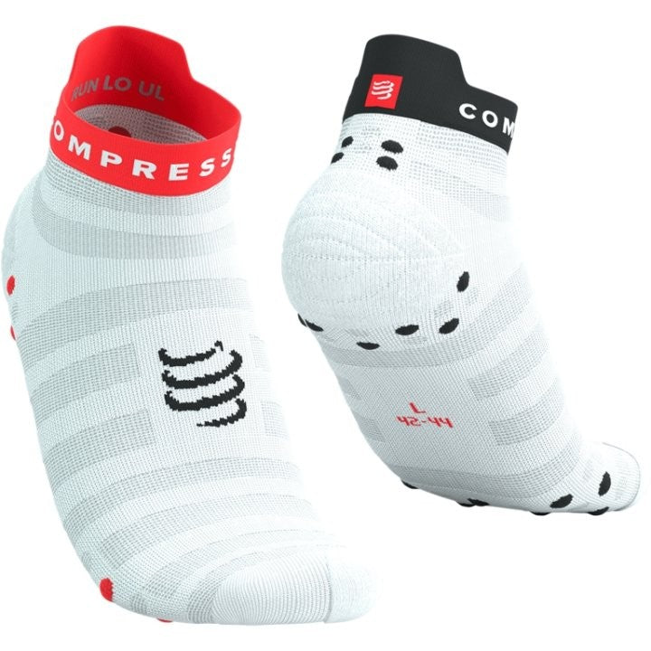 COMPRESSPORT PRO RACING SOCKS V4.0 ULTRALIGHT RUN LOW FLUO RED BLACK