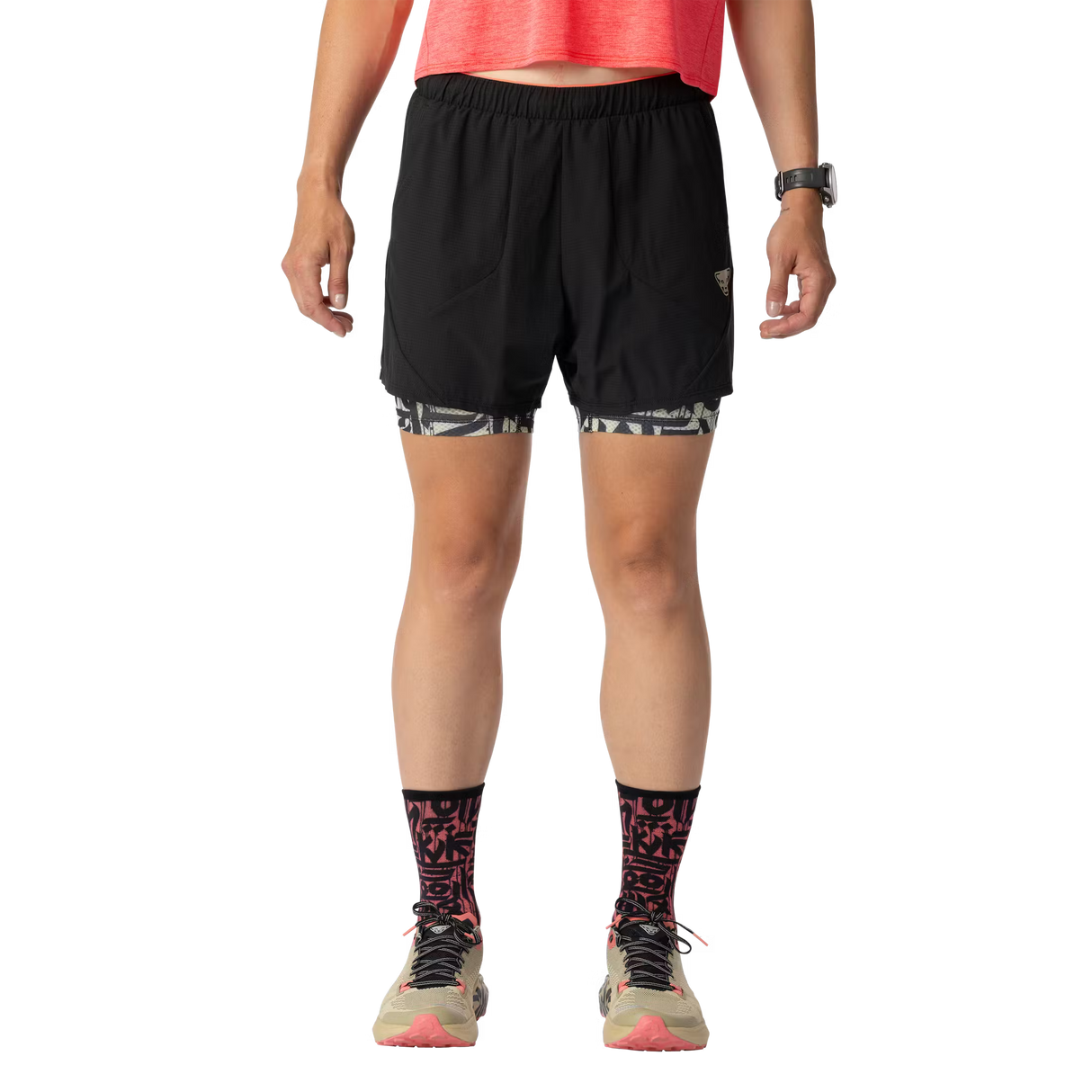DYNAFIT TRAIL SHORT 2 IN 1  BLACK OUT MUJER