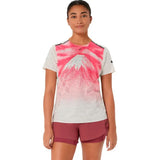 ASICS FUJITRAIL ELITE GRAPHIC SS TOP CREAM MUJER