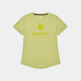SAYSKY LOGO COMBAT PRO T SHIRT YELLOW MUJER