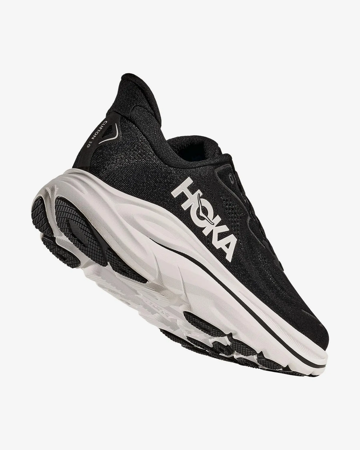 HOKA CLIFTON 10 BLACK WHITE HOMBRE