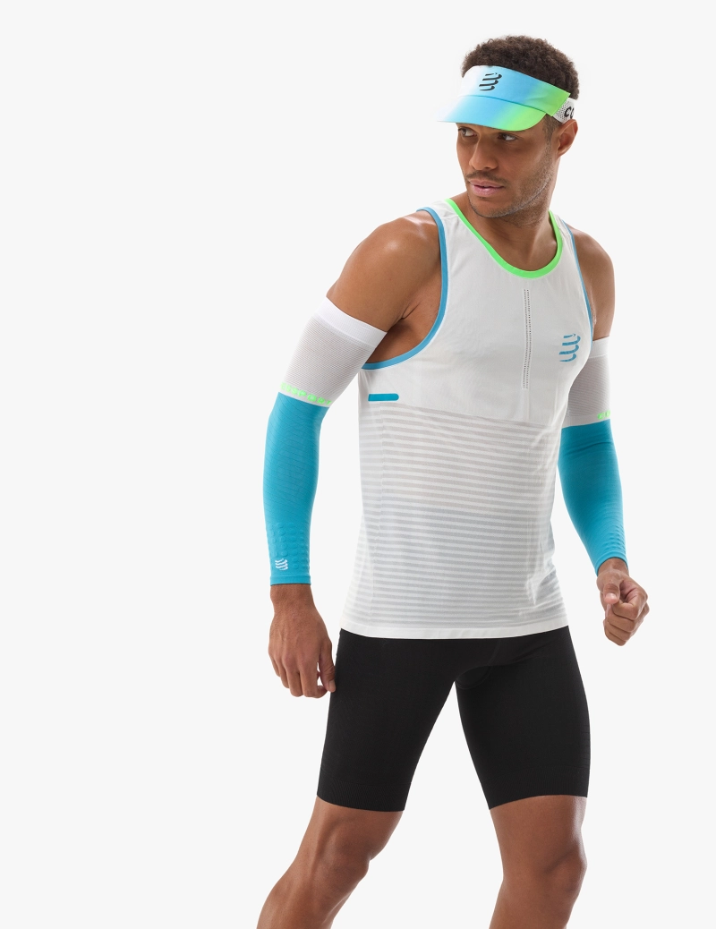 COMPRESSPORTPRO RACING SINGLET STAR WHITE HOMBRE