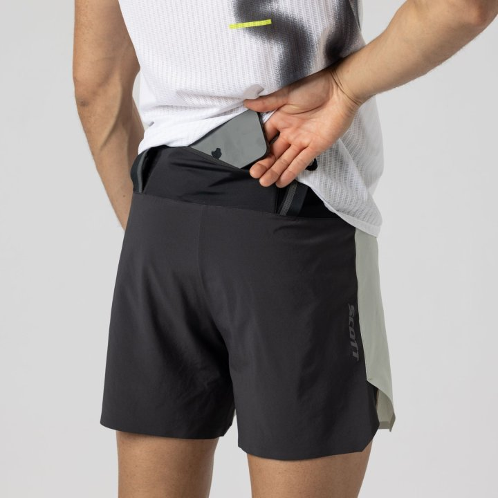 SCOTT SHORTS M´S RACE RUN SPRAY GREY BLACK HOMBRE