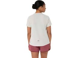 ASICS FUJITRAIL ELITE GRAPHIC SS TOP CREAM MUJER