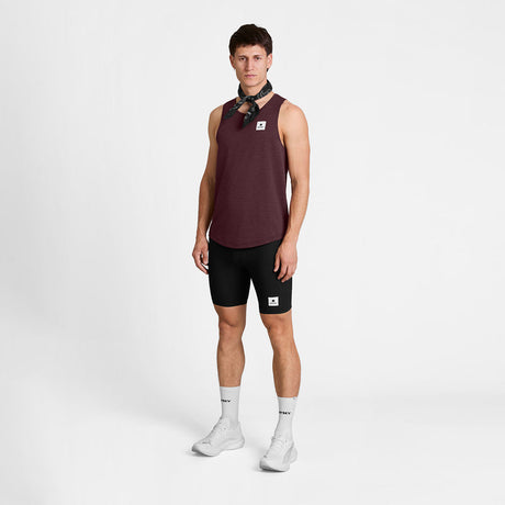 SAYSKY Combat Pro Singlet Burgundy hombre - vista modelo 3