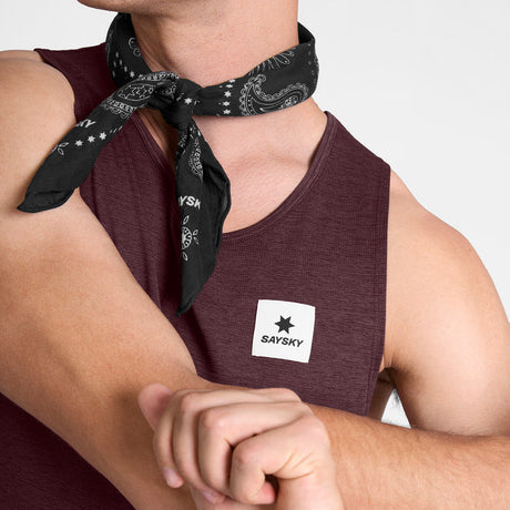 SAYSKY Combat Pro Singlet Burgundy hombre - vista modelo 4